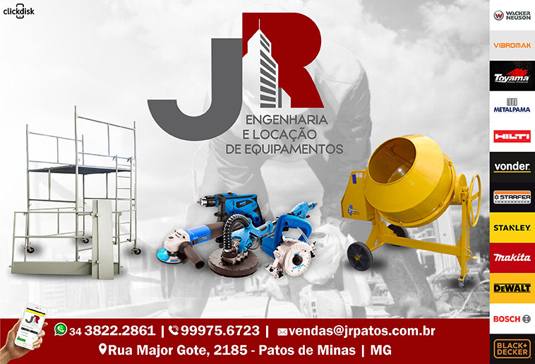 Banner .JR LOCAÇÃO DE EQUIPAMENTOS